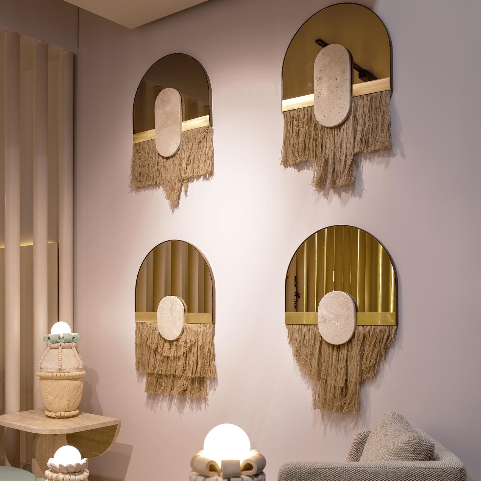 Specchio decorativo da parete Souk Ecru Shell - 2