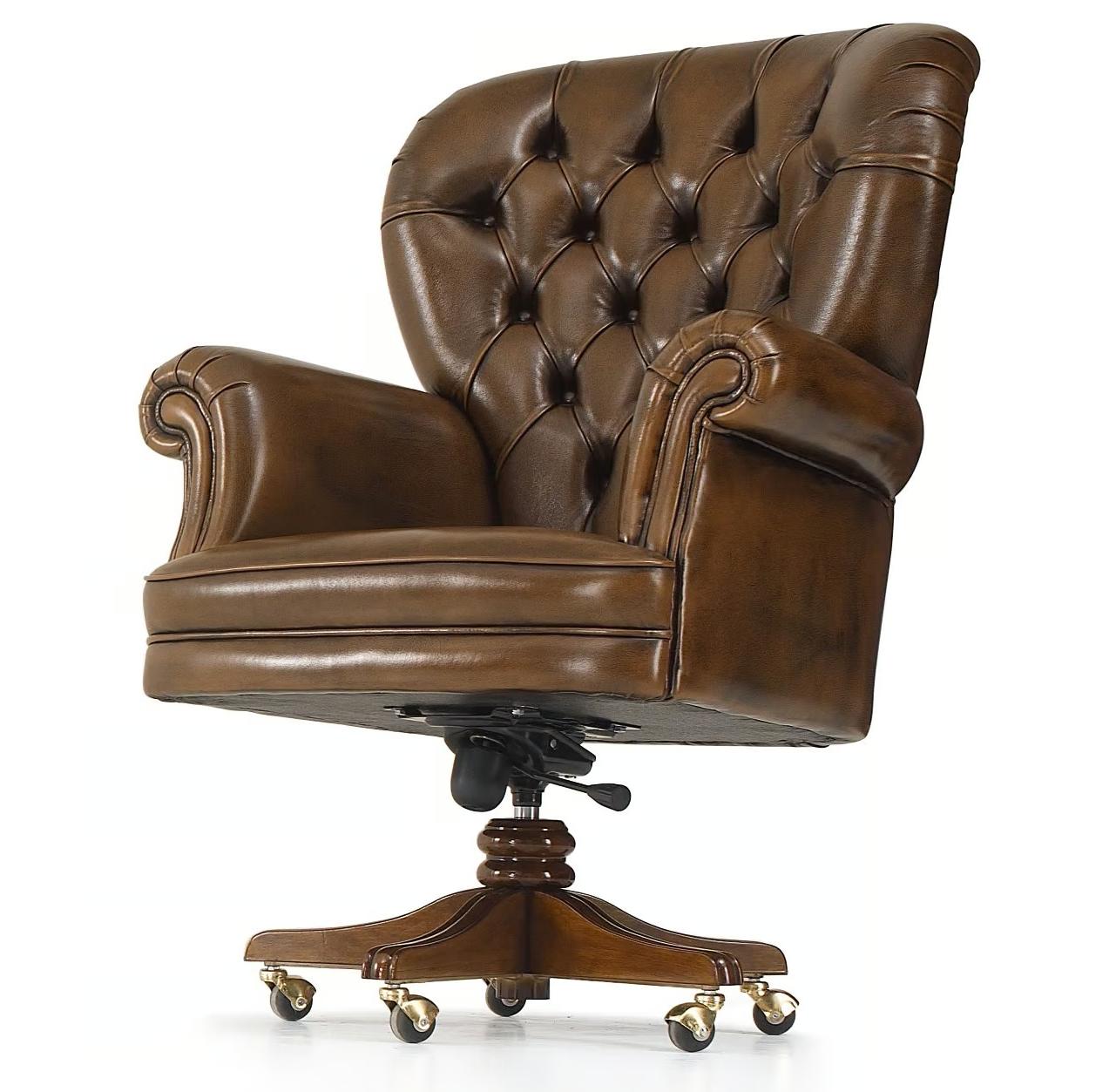 Poltrona in Pelle Dolcevita con Base Girevole