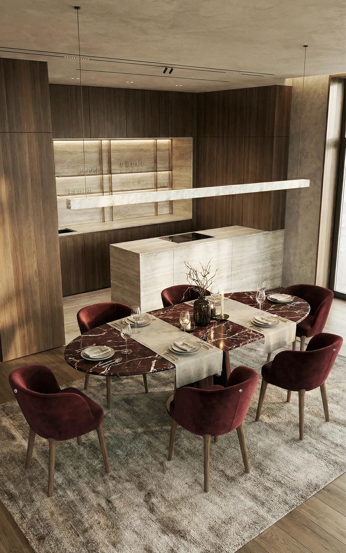Tavolo da Pranzo Ovale Aura in Marmo