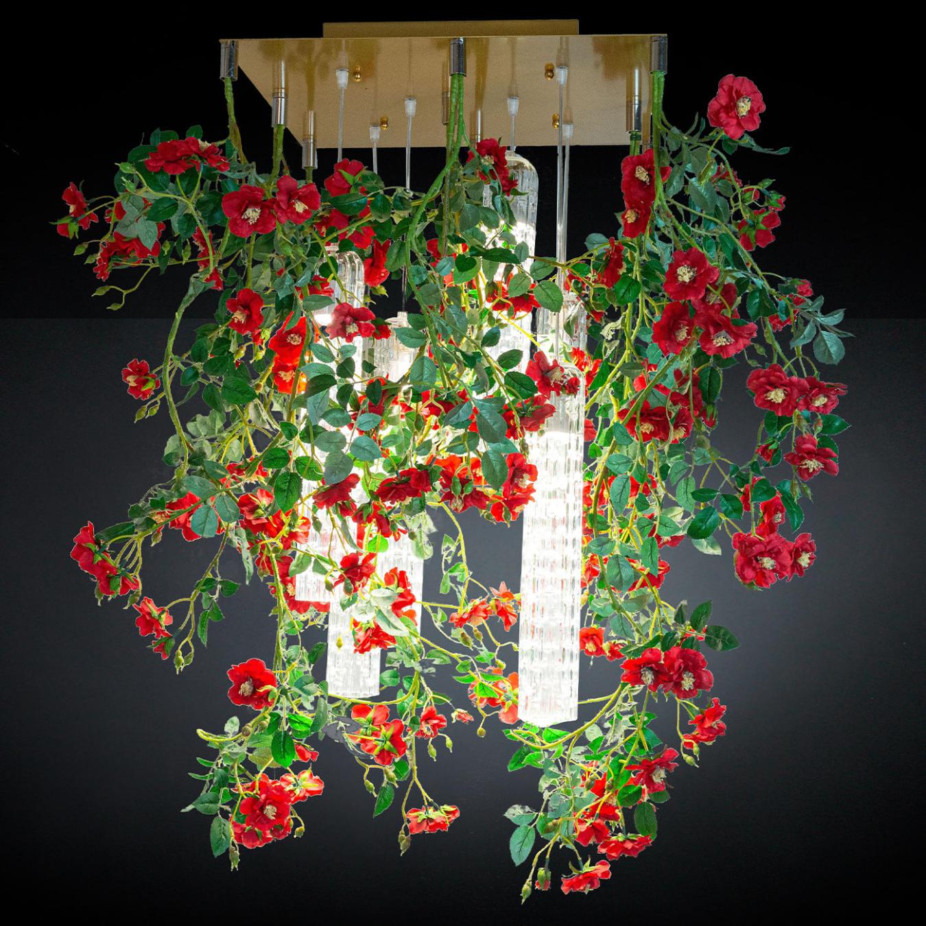 Lampadario Quadrato Red Roses