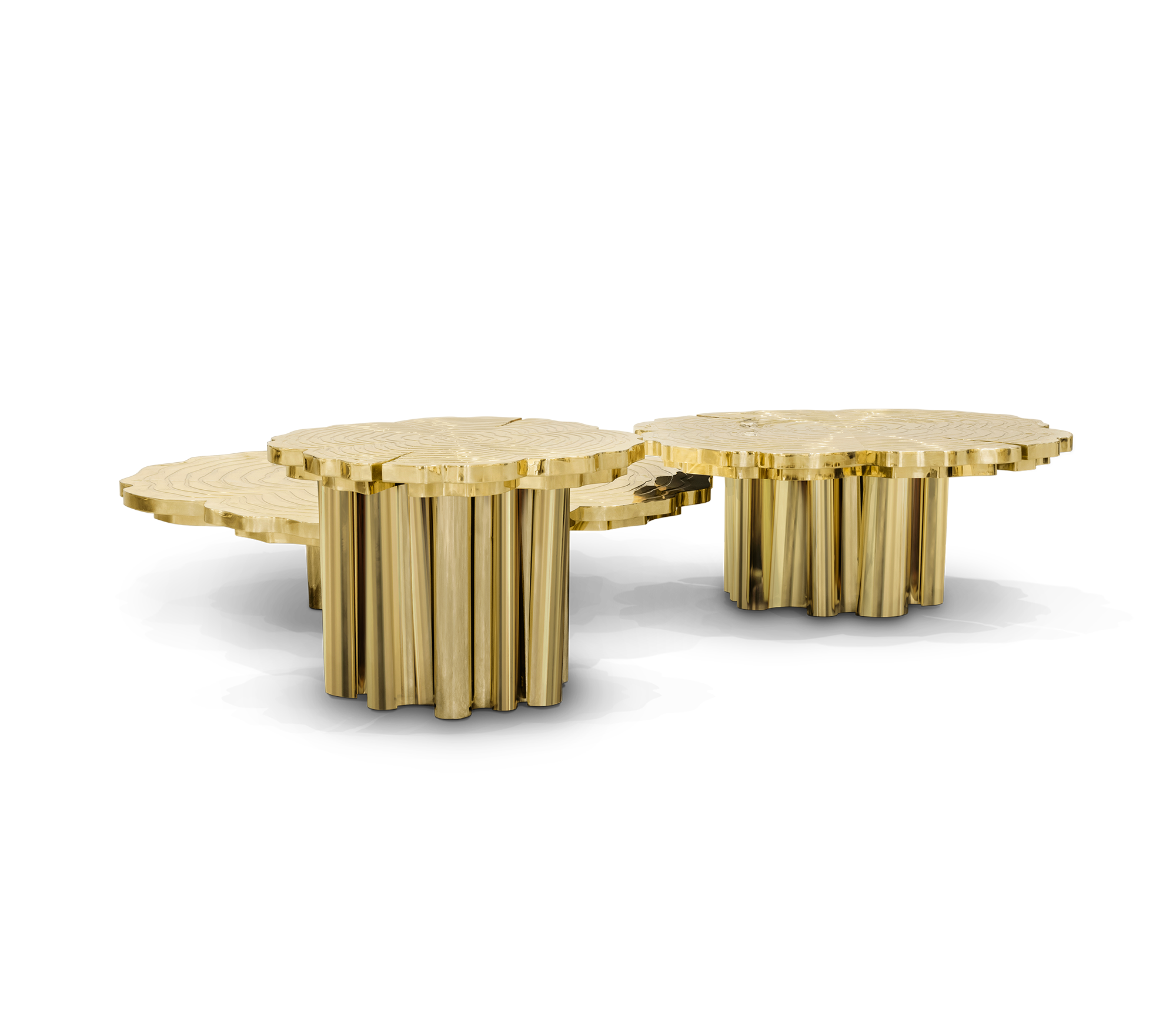 Set Tavolini da Caffè Fortuna Oro (3 Pezzi)