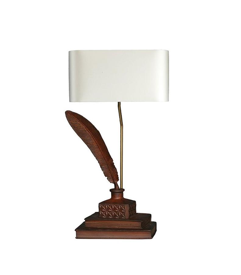 Lampada da tavolo Tom con finitura in pelle