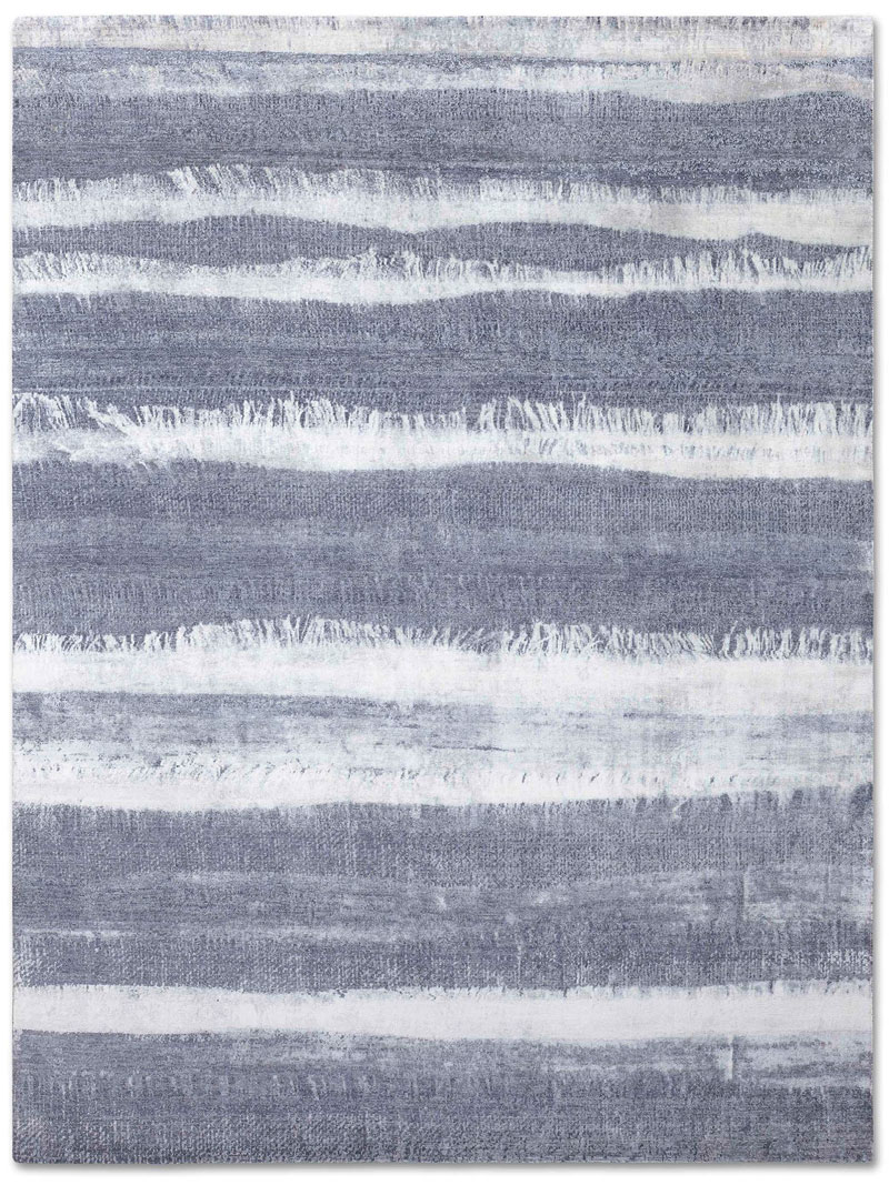 Tappeto Annodato Blu/Grigio