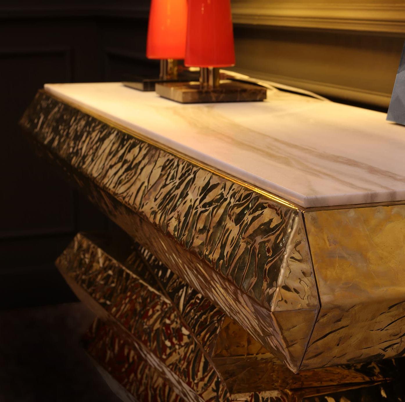 Consolle in Ottone e Marmo