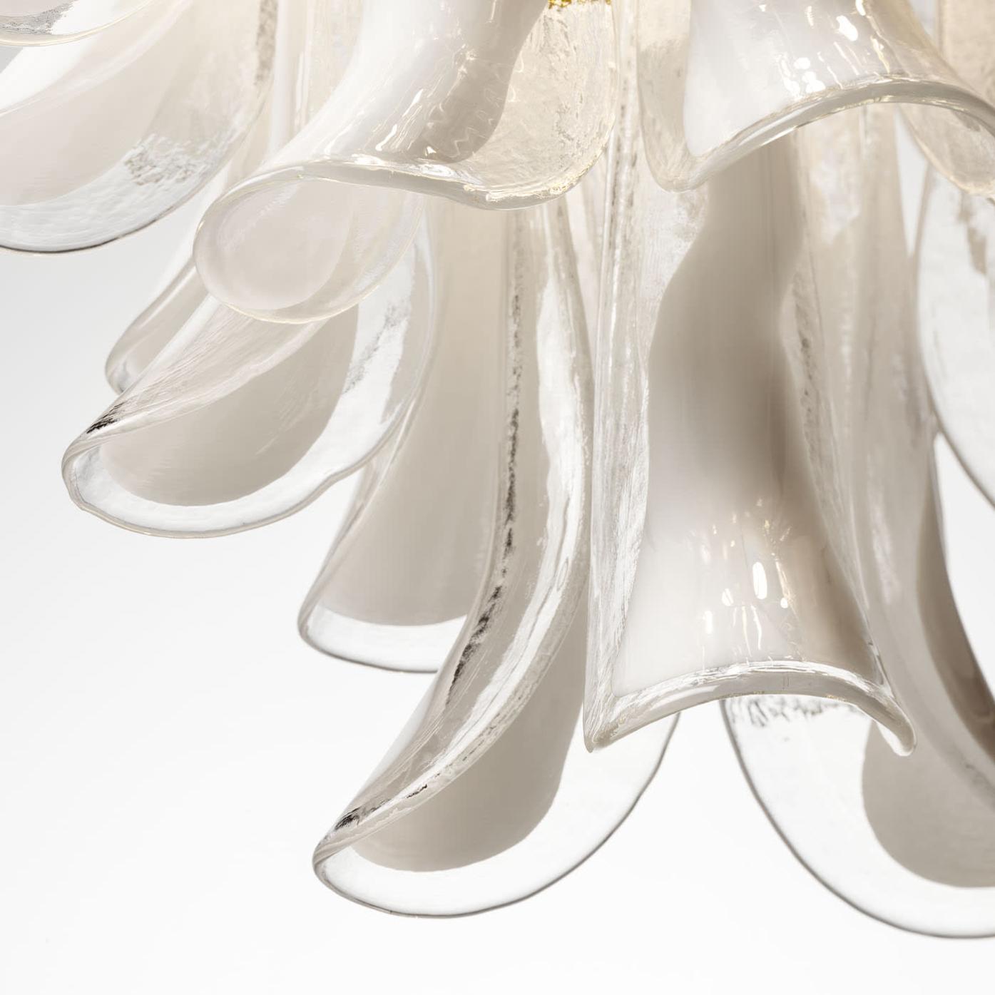 Lampadario ad Anello LED in Oro con Vetro di Murano