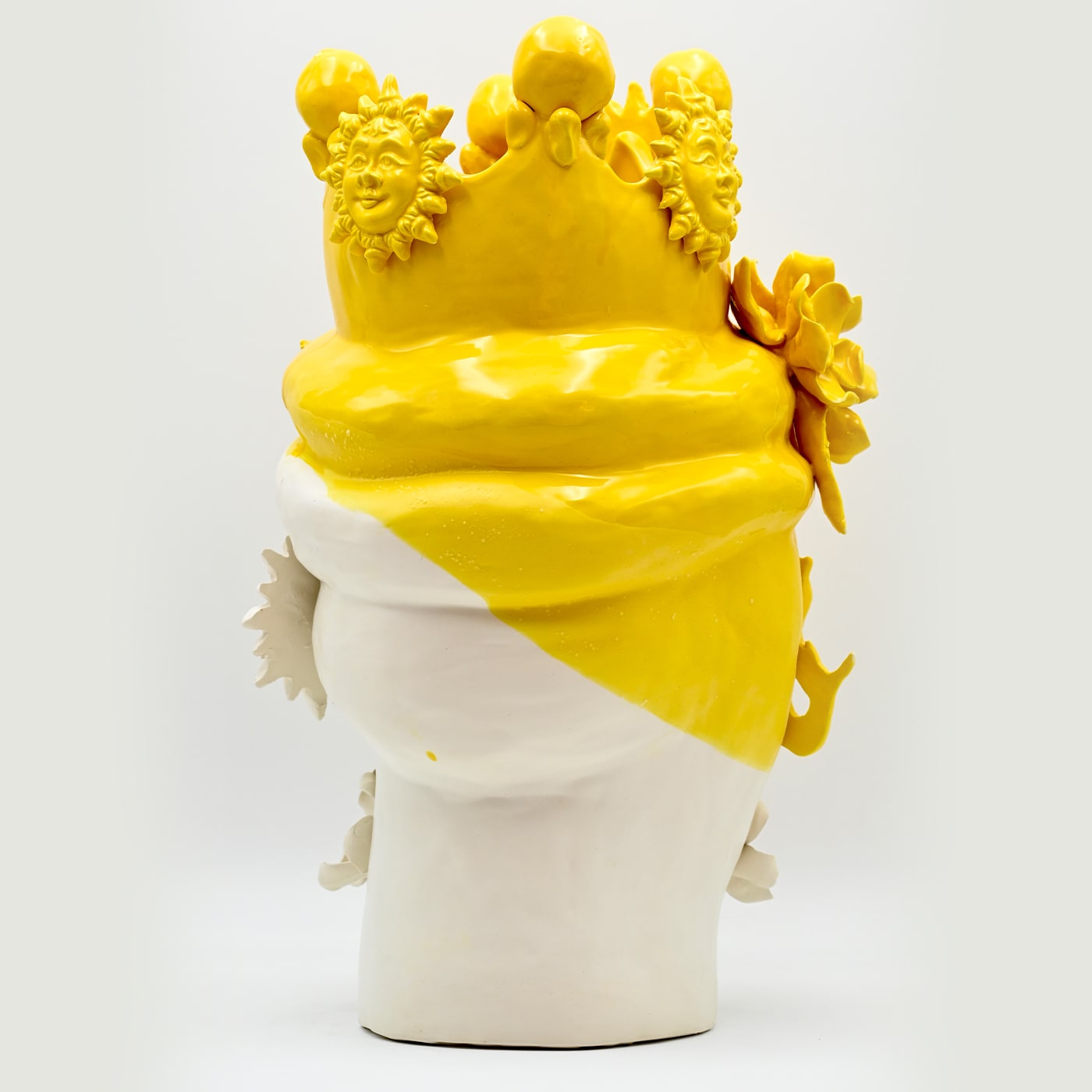 Testa di Moro Oro e Bianca Artigianale Scultura