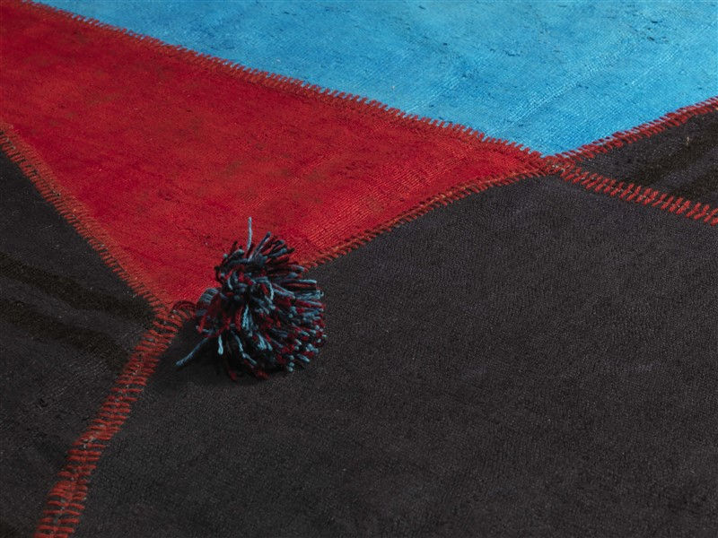 Tappeto Patchwork Canapa Blu Profondo