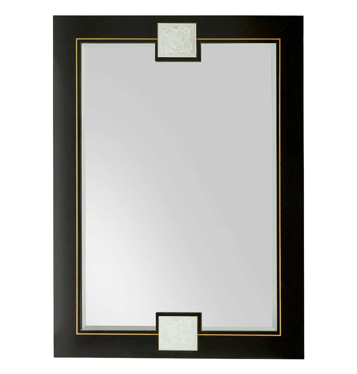 Specchio da Parete Ebony con Cornice in Ottone