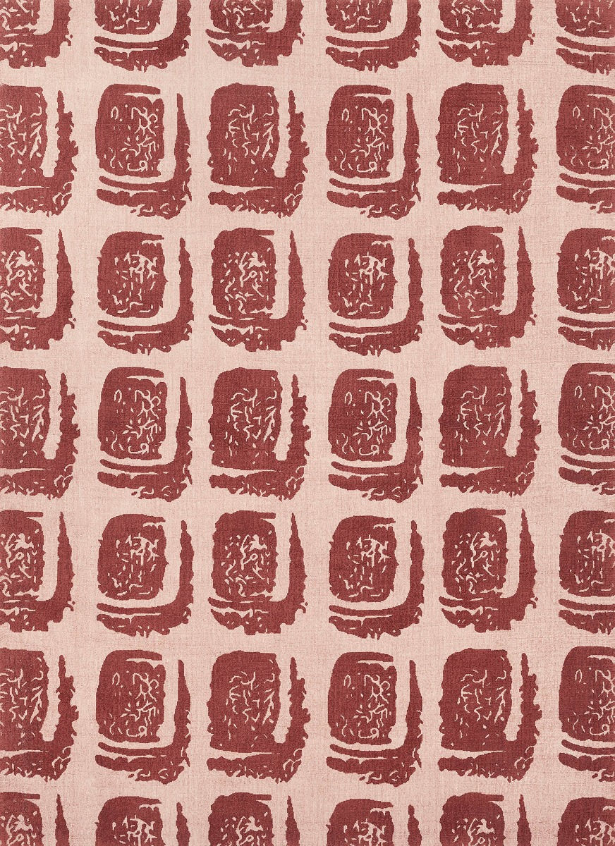 Tappeto Woodblock Rosso