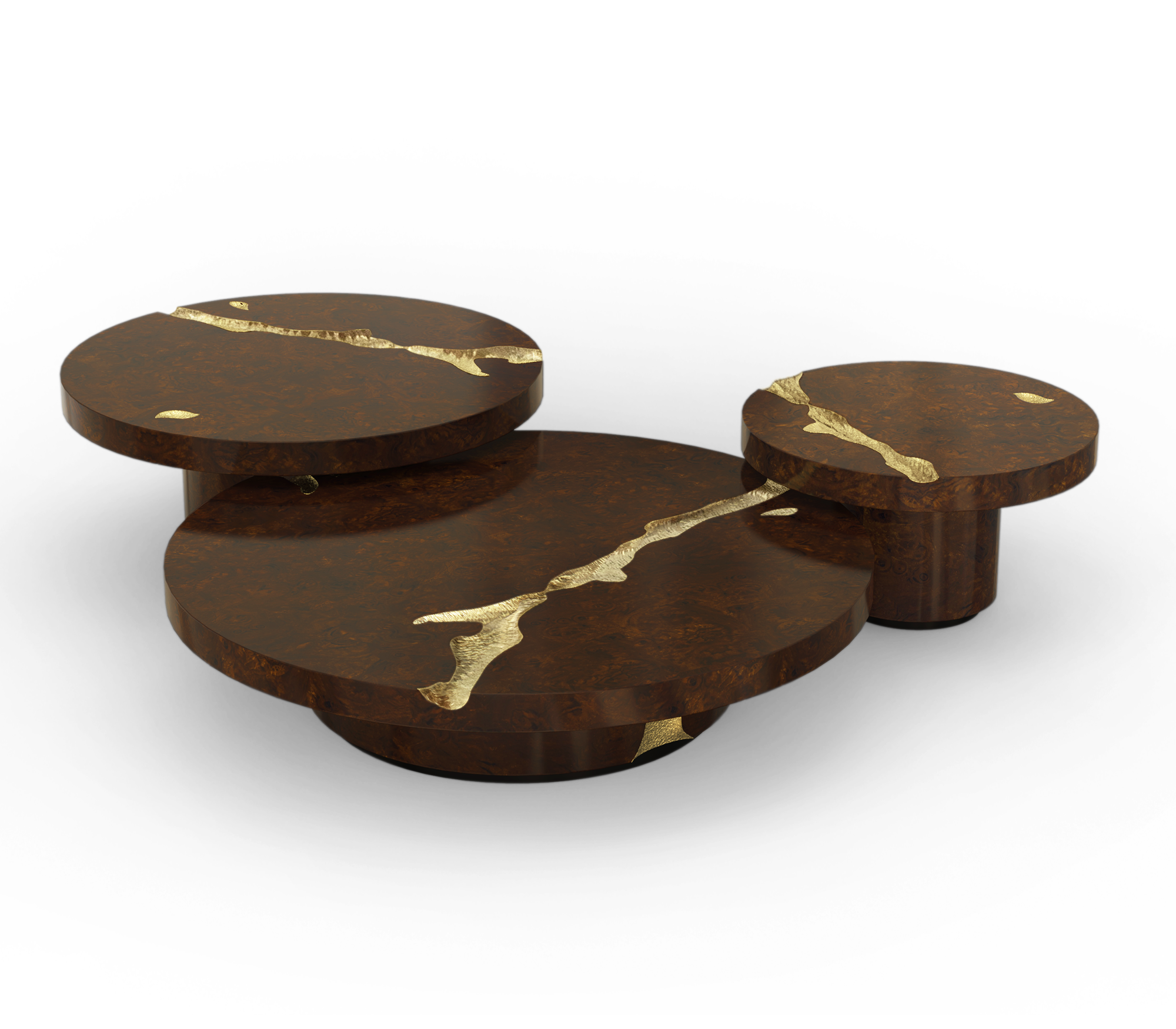 Set Tavolini Centrali Luxe Dominion (3 Pezzi) | Configurazione: Big