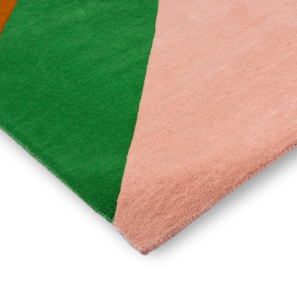 Tappeto Sorbetto Rigato Smeraldo/Ambra