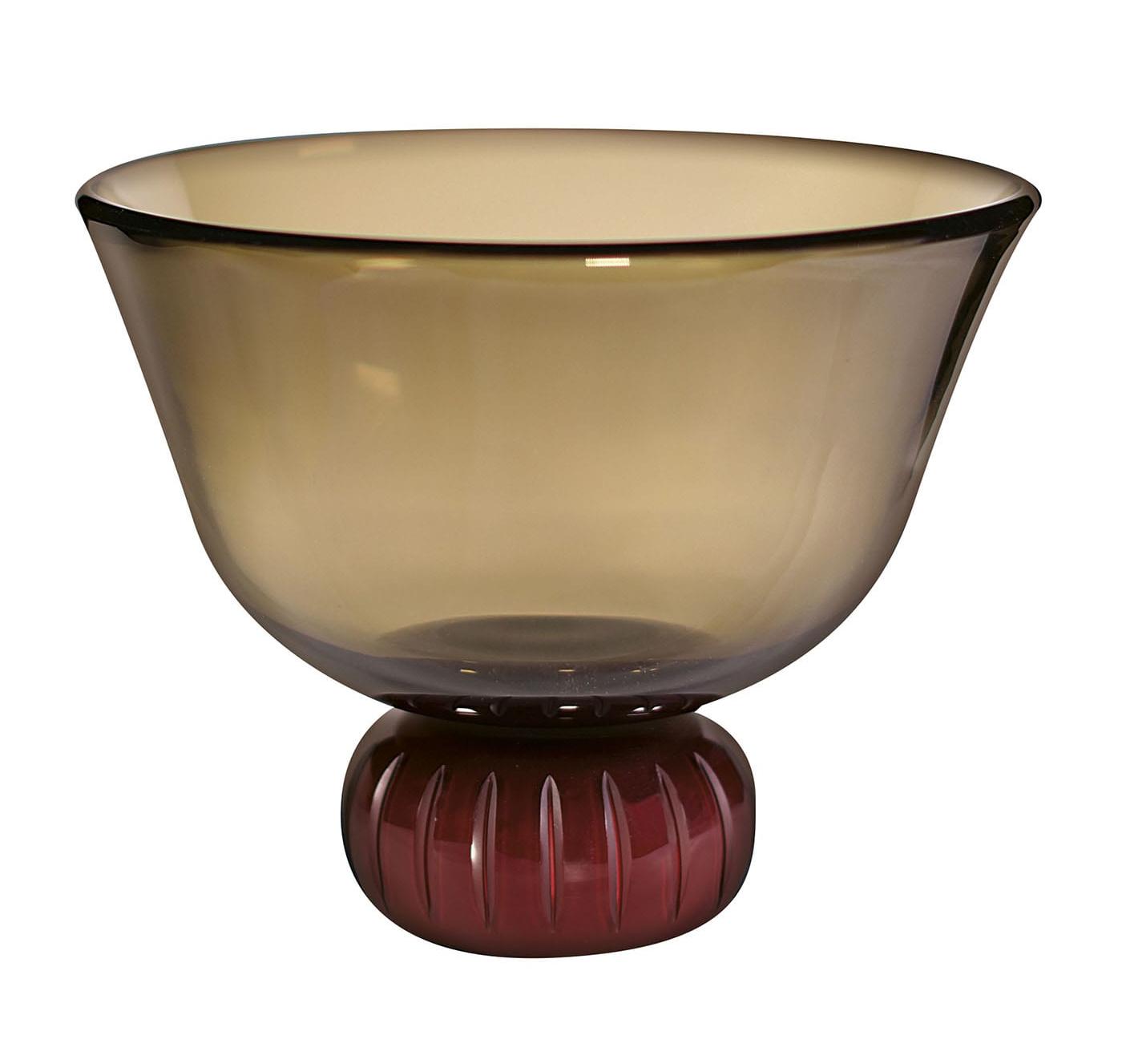 Vaso a Ciotola in Vetro Fumé