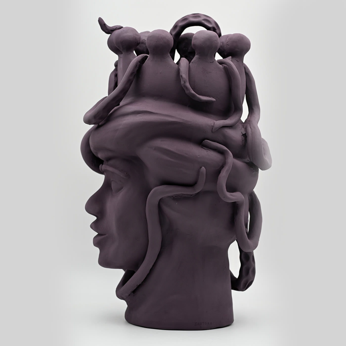 Testa di Moro Marrone Artigianale Scultura