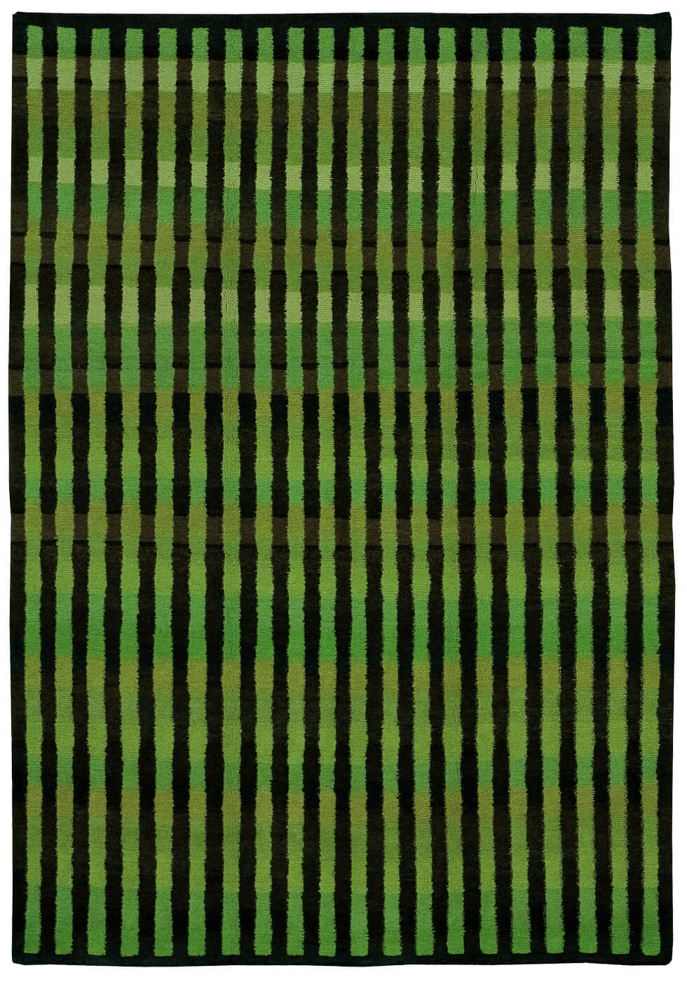 Tappeto Gamba Vertical Stripes Nero Verde | Misura: 200 x 300 cm
