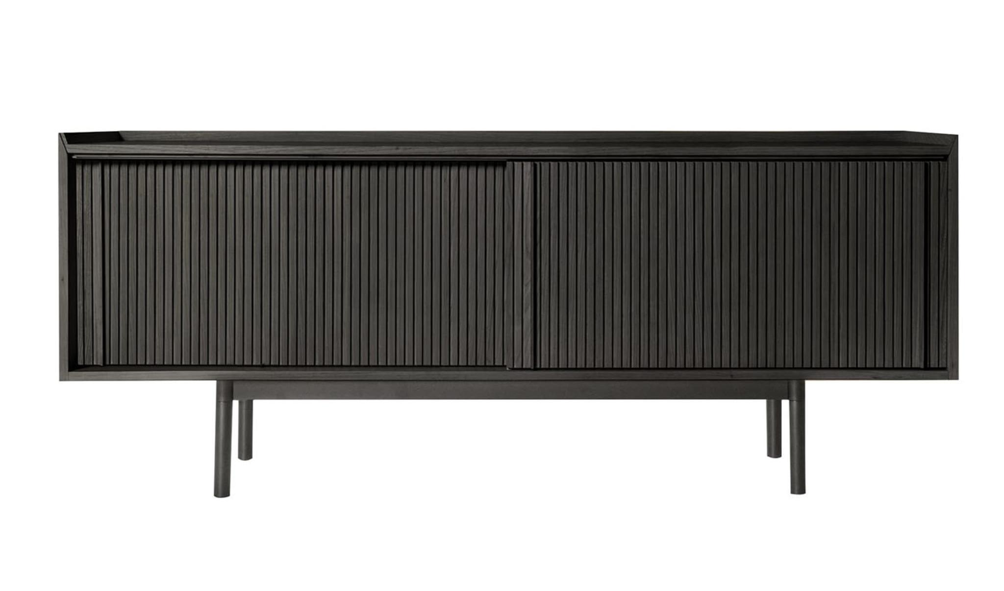 Credenza Bassa 2 Ante Nera Sipario