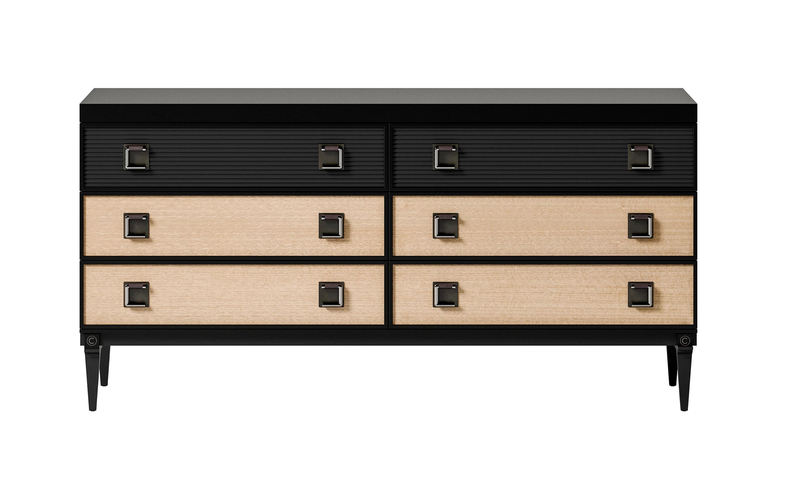 Cassettiera Nero / Beige