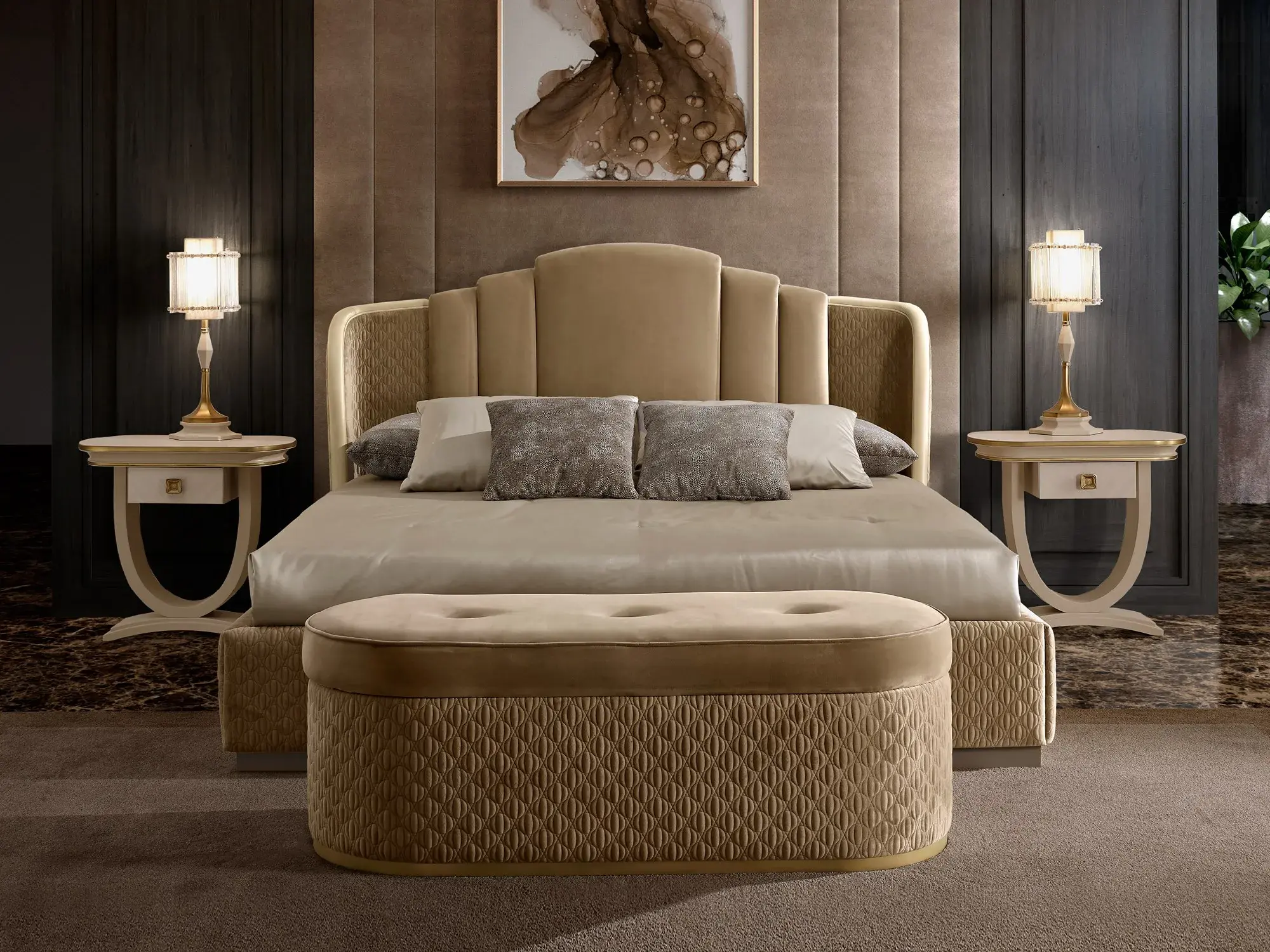 Letto Beige di Lusso