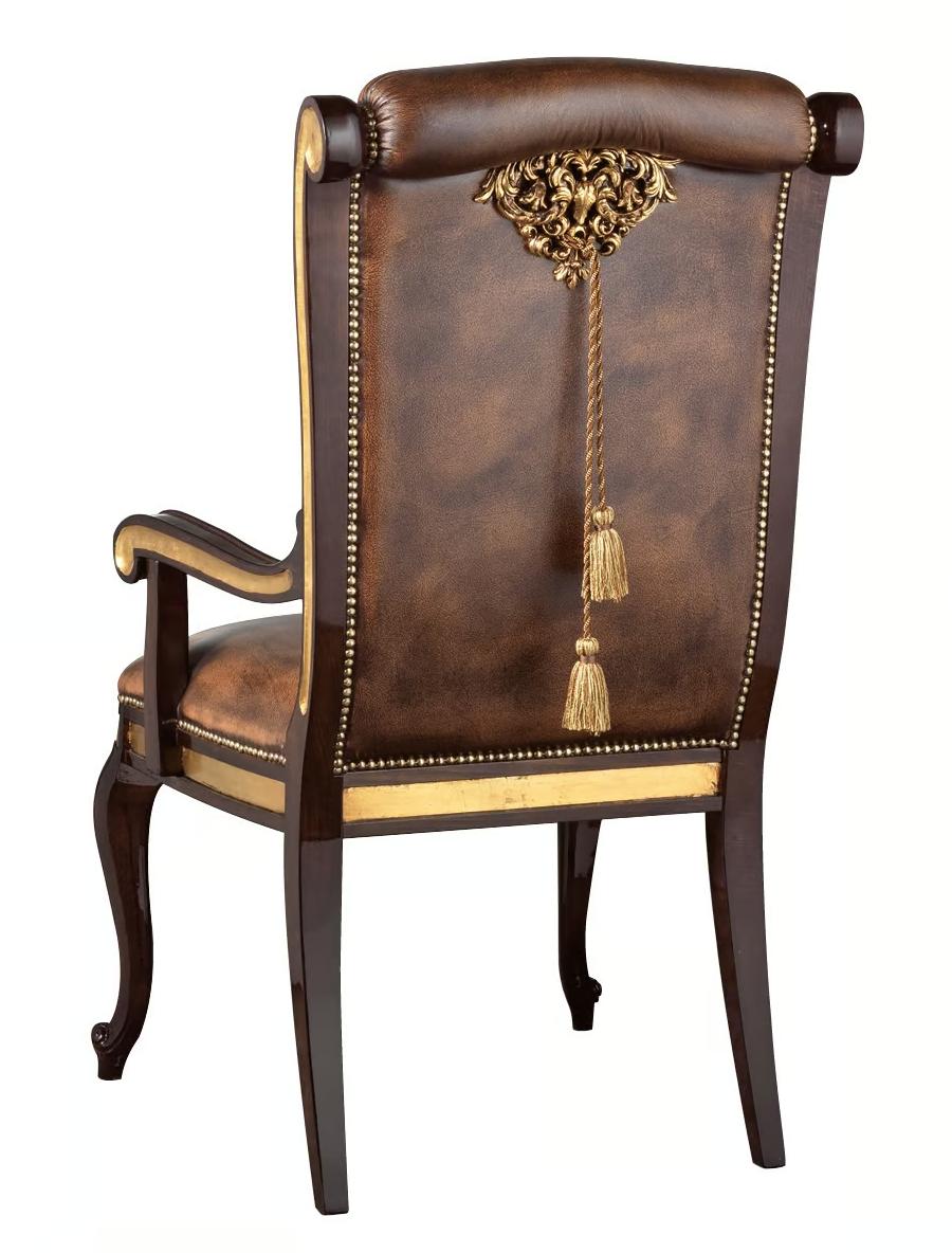 Sedia Classica in Pelle con Braccioli