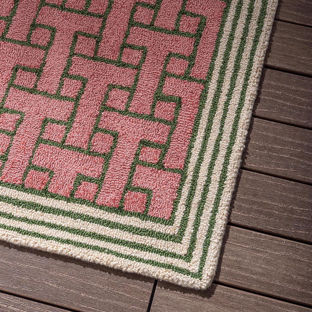 Tappeto TB T Monogram Rosa Polvere Per Esterni