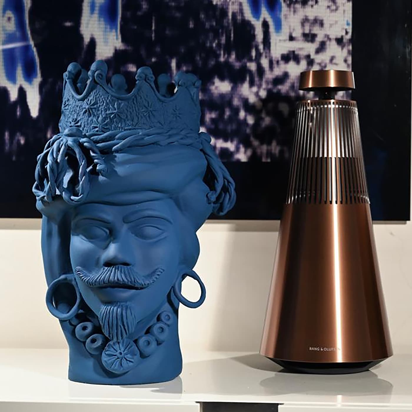 Testa di Moro Blu Scultura