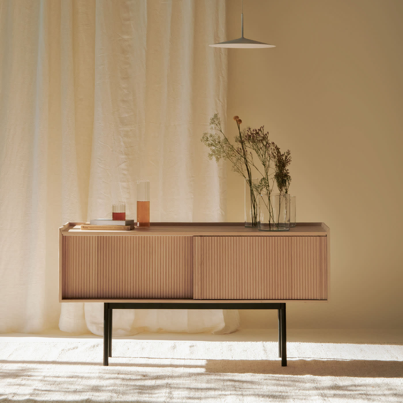 Credenza Alta 2 Ante Naturale Sipario