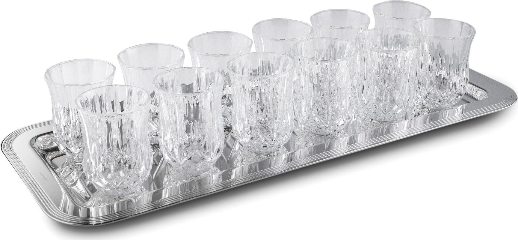 Set da 12 bicchieri con vassoio