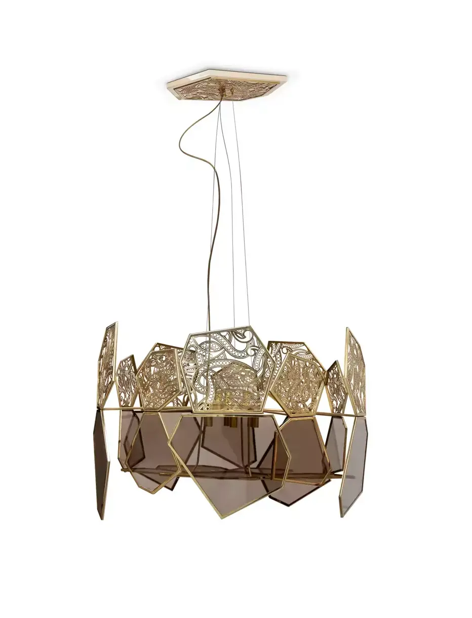 Lampadario Vetro Bronzo Hypnotique