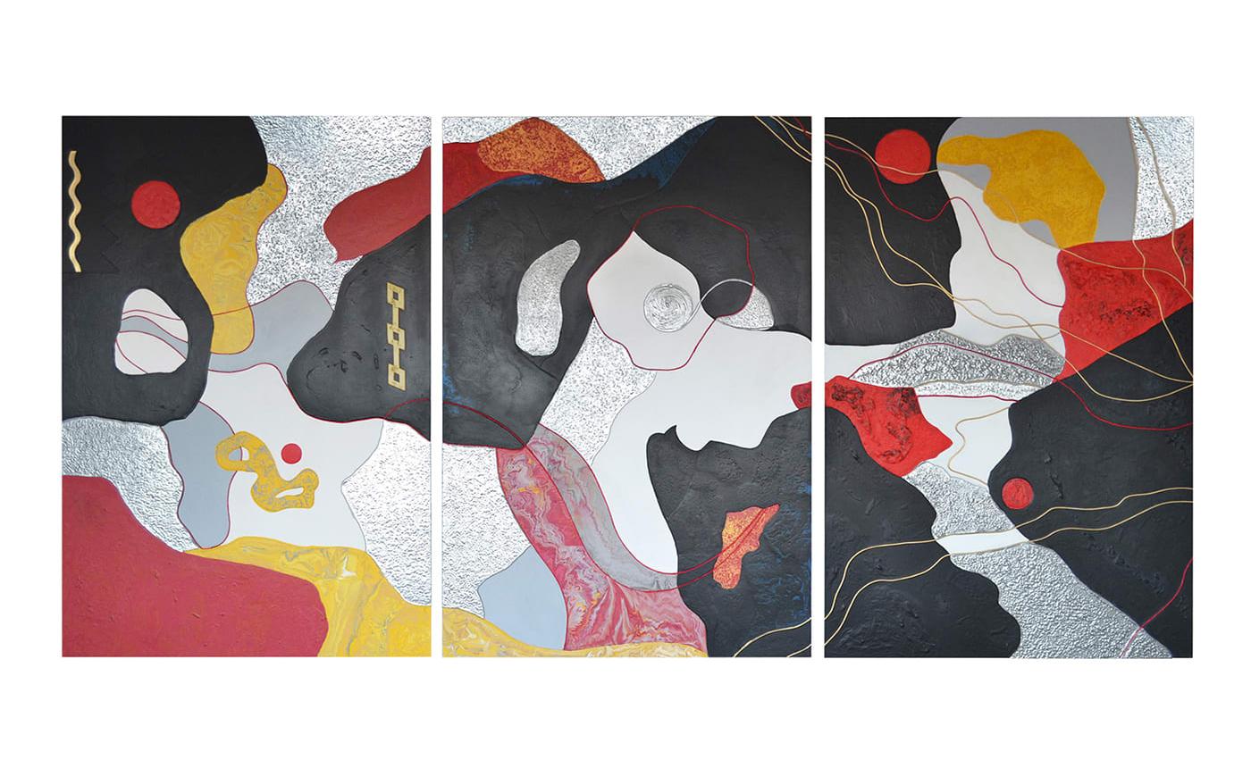 Trittico decorativo da parete Philia