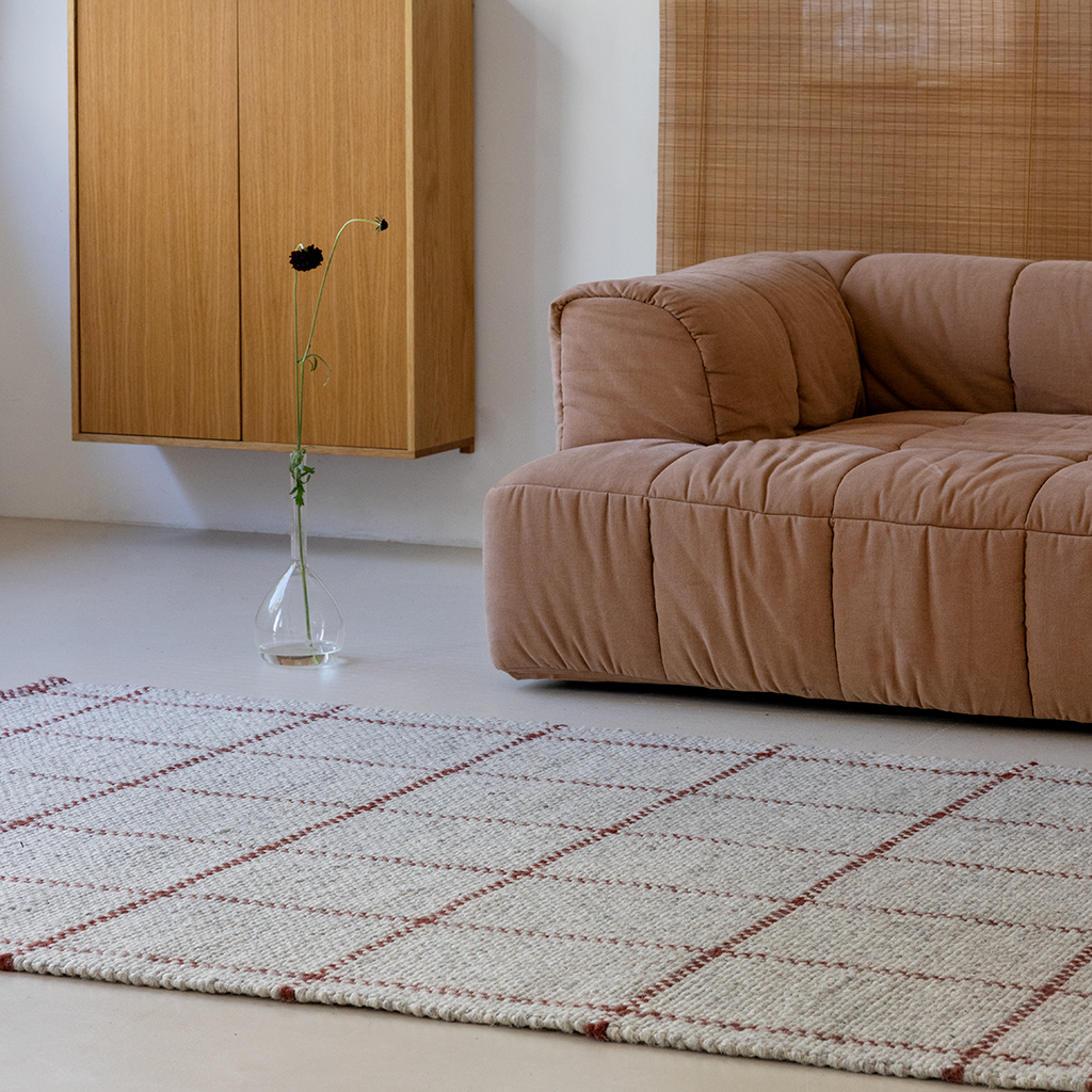 Tappeto Artigianato Materia Scacchi Cenere/Pietra | Misura: 200 x 280 cm