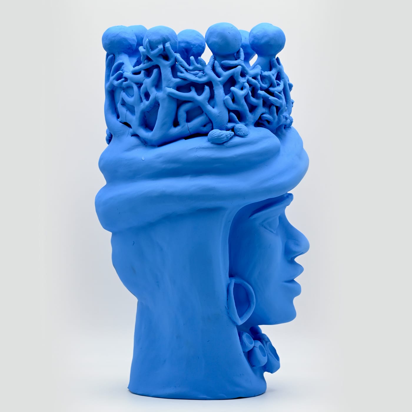Testa di Moro Celeste Artigianale Scultura