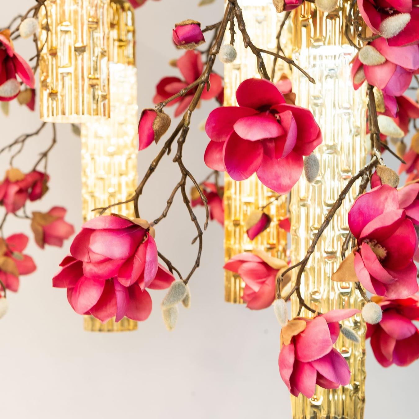 Lampadario Quadrato Magnolia Oro