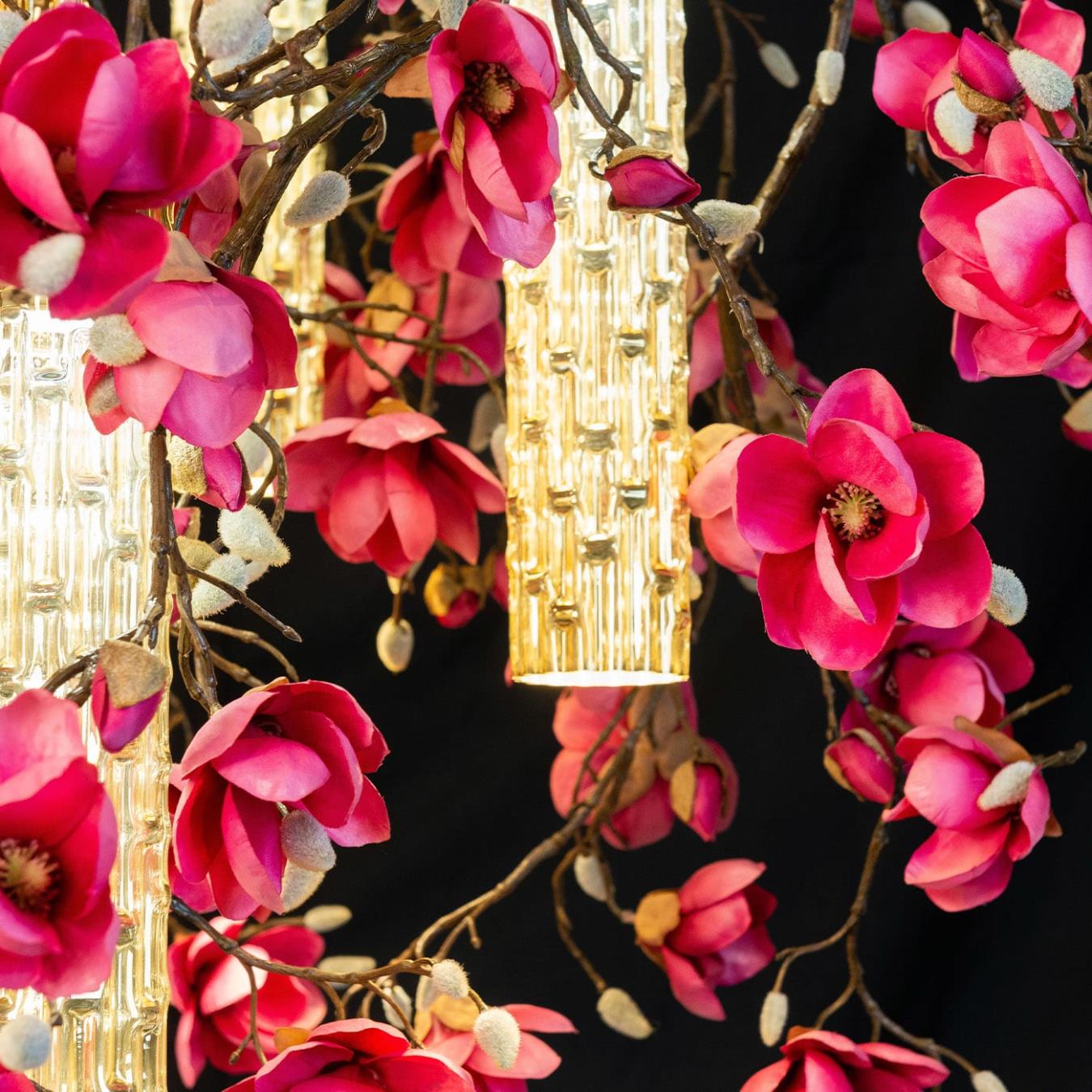Lampadario Magnolia Rosa Oro