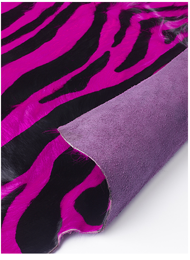 Pelle Di Mucca Pink Zebra Natural