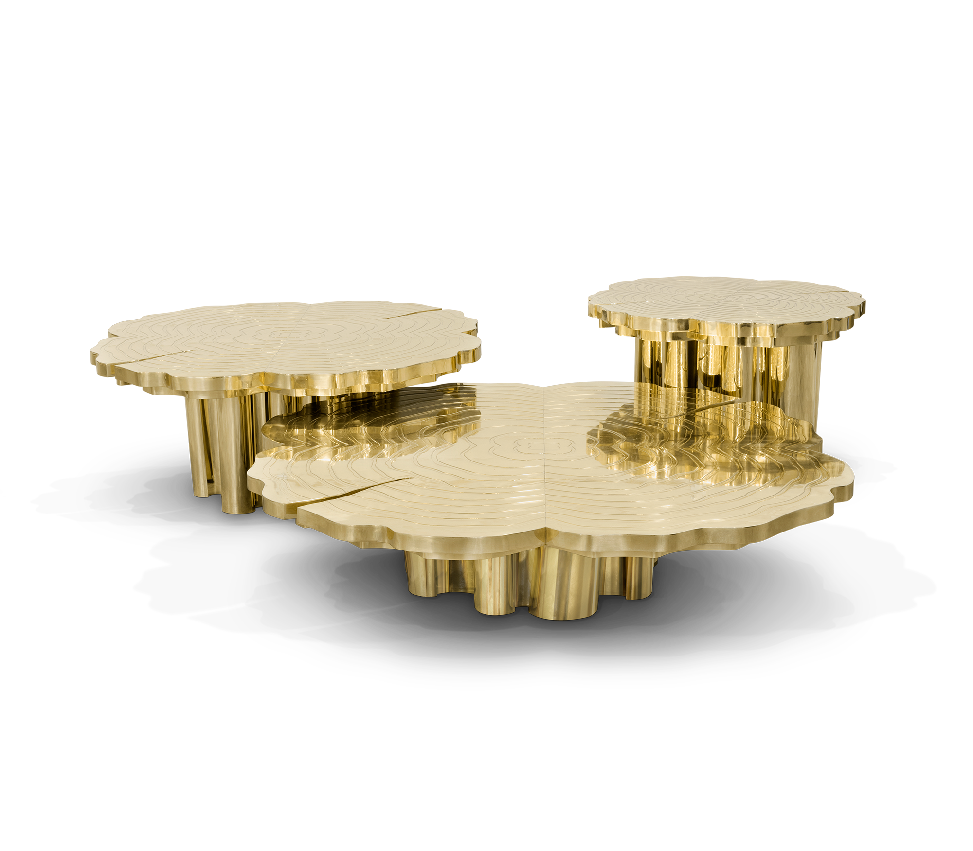Set Tavolini da Caffè Fortuna Oro (3 Pezzi)