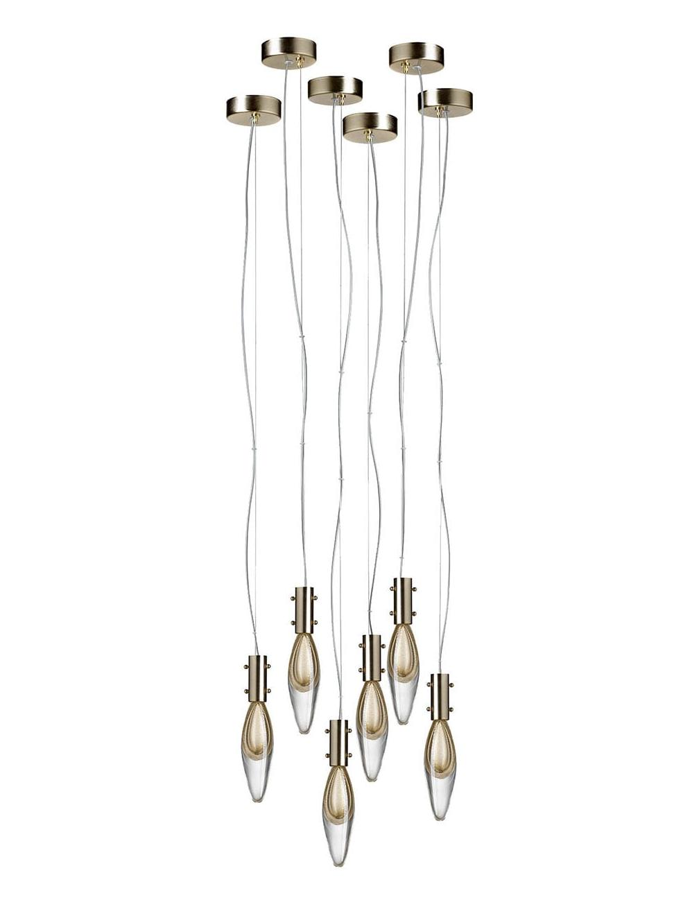 Pendente Murano con Gocce a 6 Luci