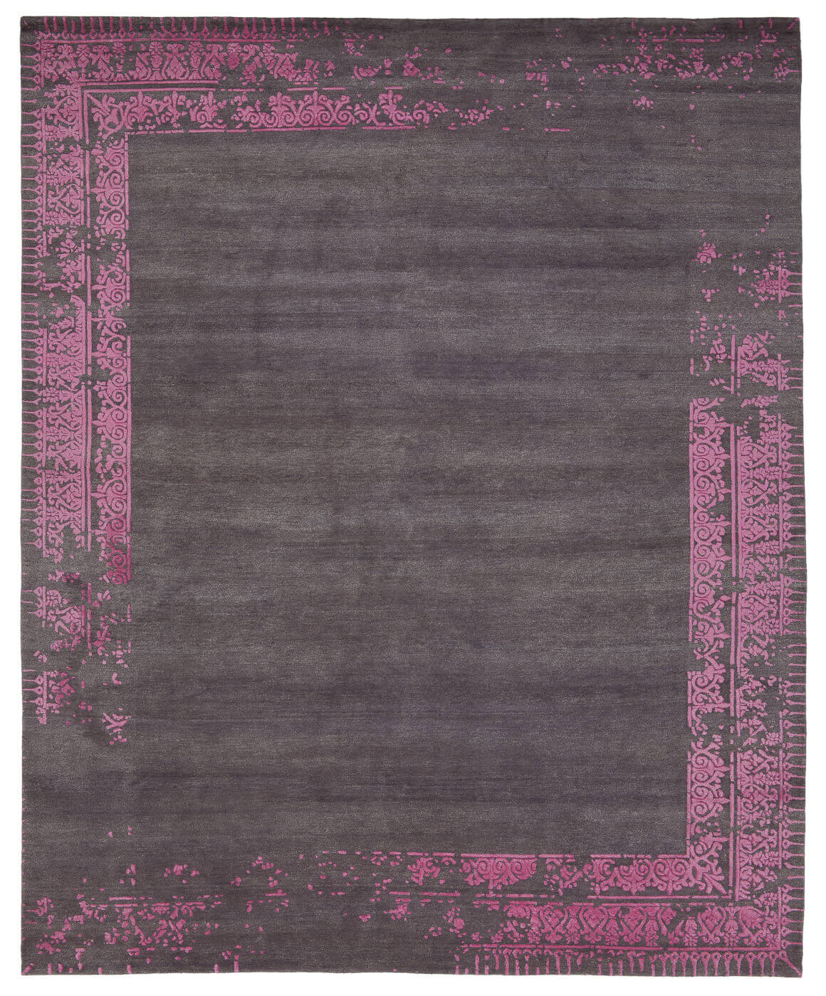 Tappeto Ferrara Speciale Bordo Grigio Scuro Rosa
