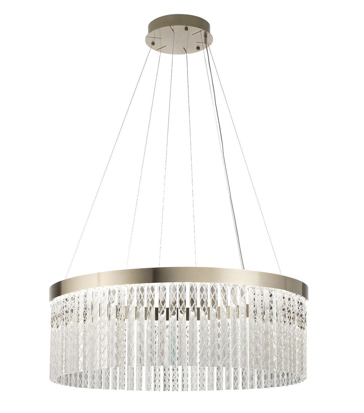 Lampadario in Cristallo Triedro Inciso a Mano
