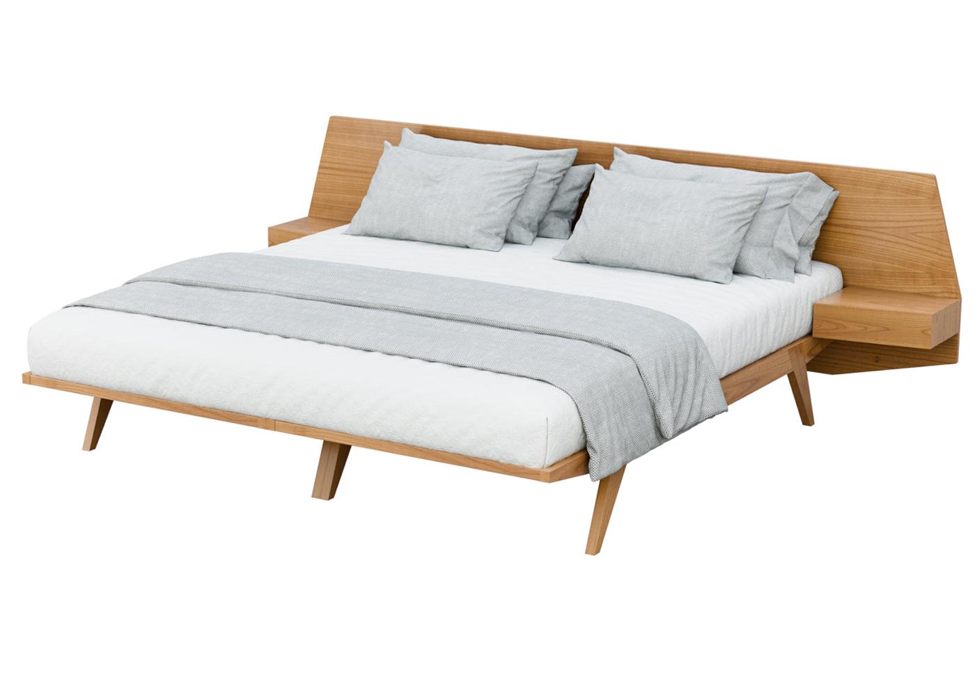 Letto in Ciliegio con Comodini