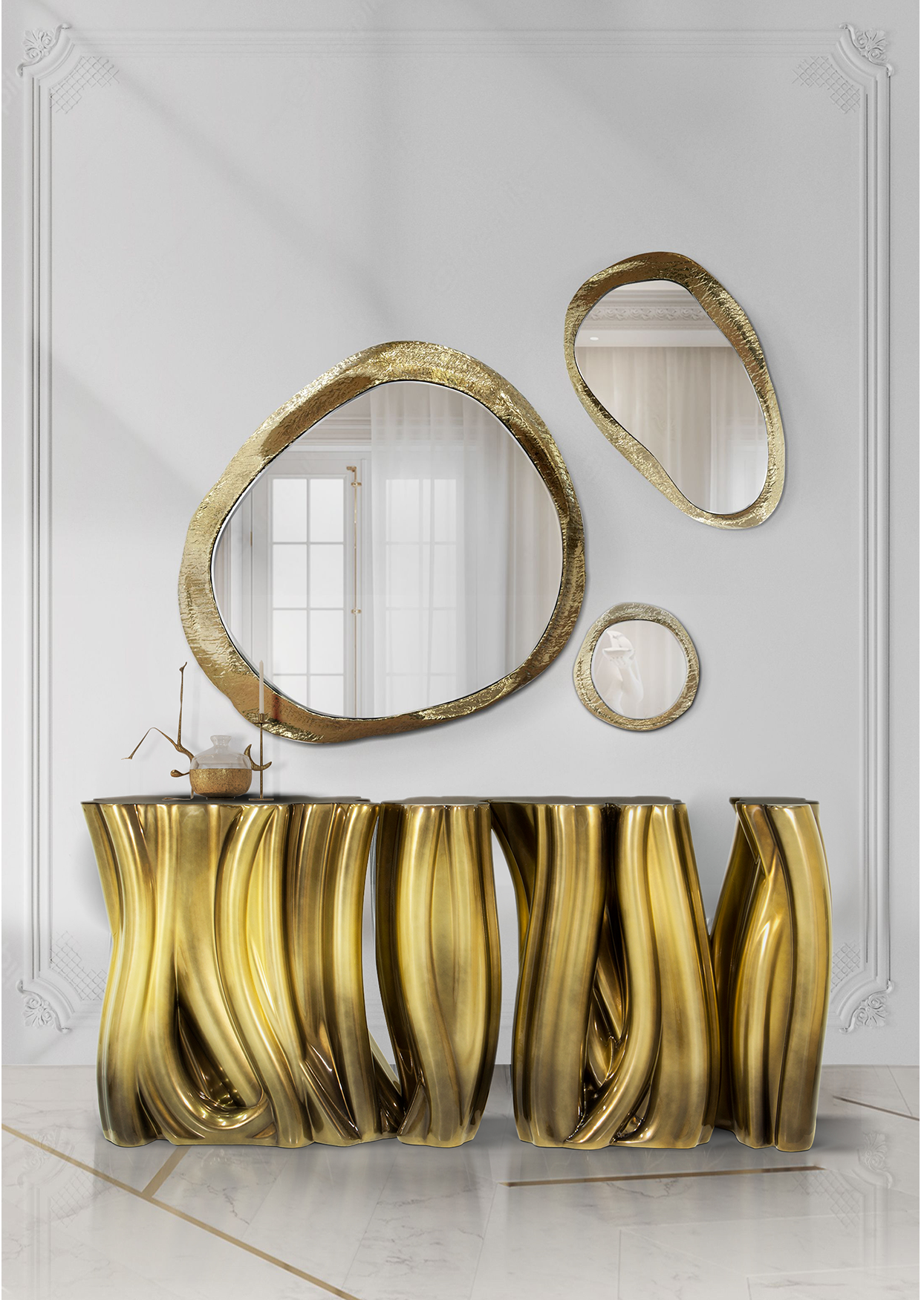 Credenza Premium Dorata Monochrome