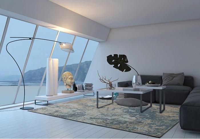 Tappeto Deco Astratto Verde/Blu | Misura: 200 x 285 cm