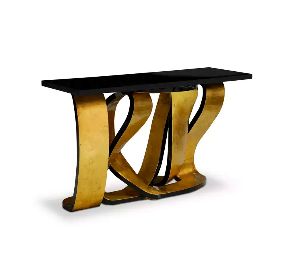 Ribbon Console Foglia Oro