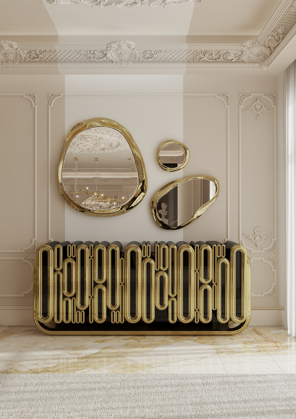 Credenza Dorata Ellipse