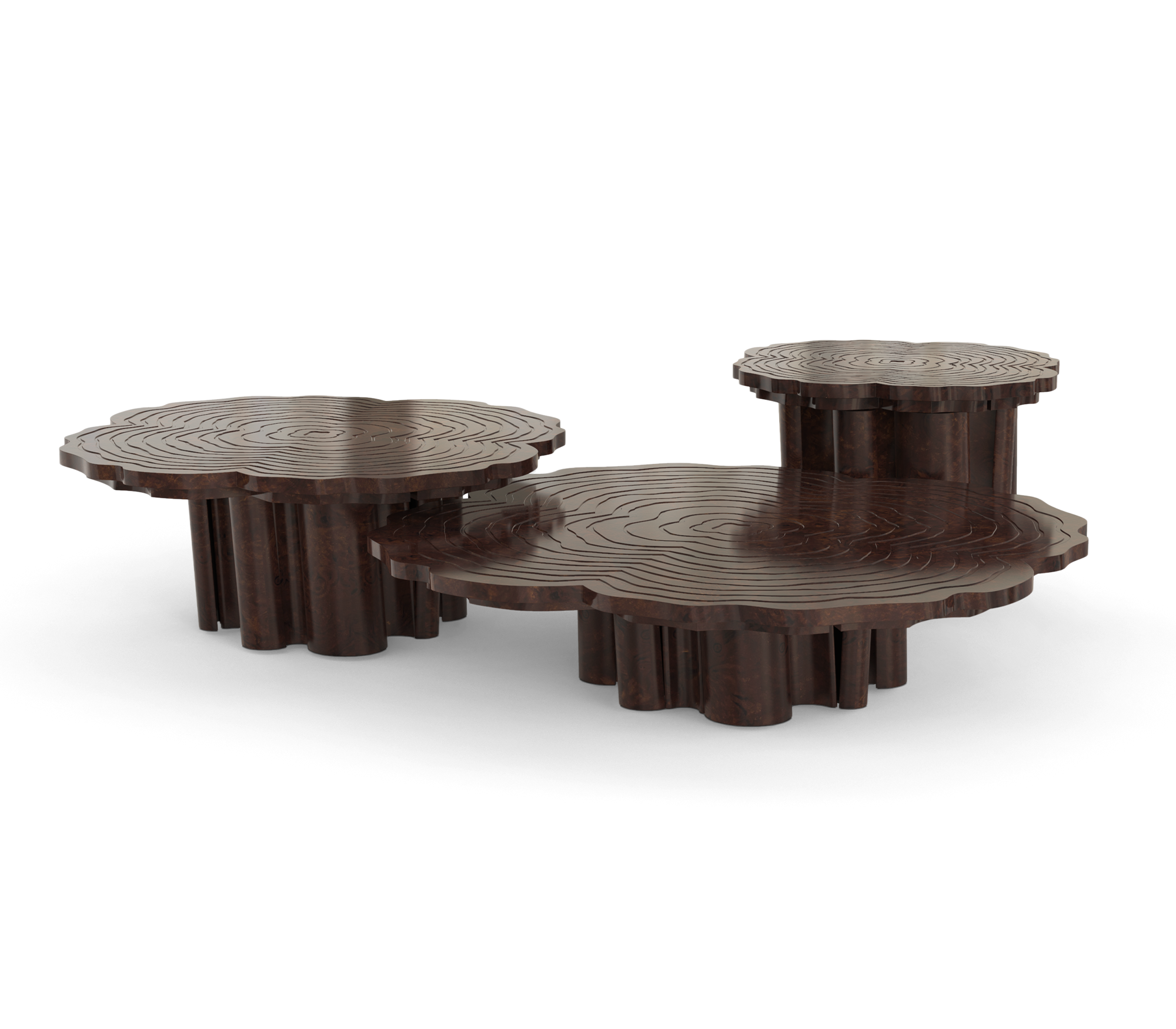 Set Tavolini da Caffè Fortuna Noce (3 Pezzi)