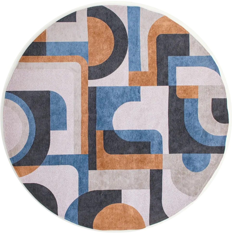 Tappeto Rotondo Camel Blue 9196