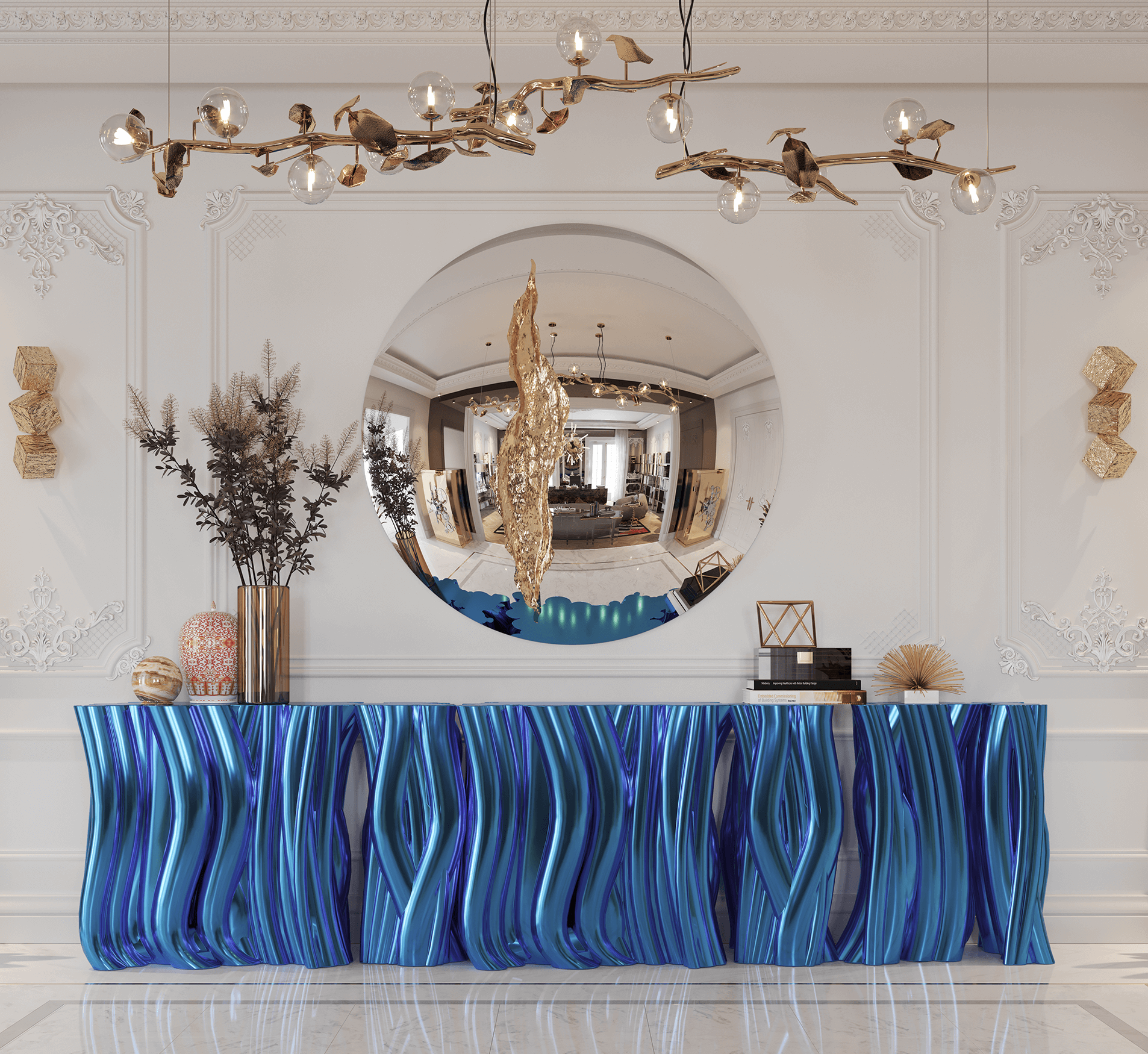 Credenza Premium Blu Monochrome
