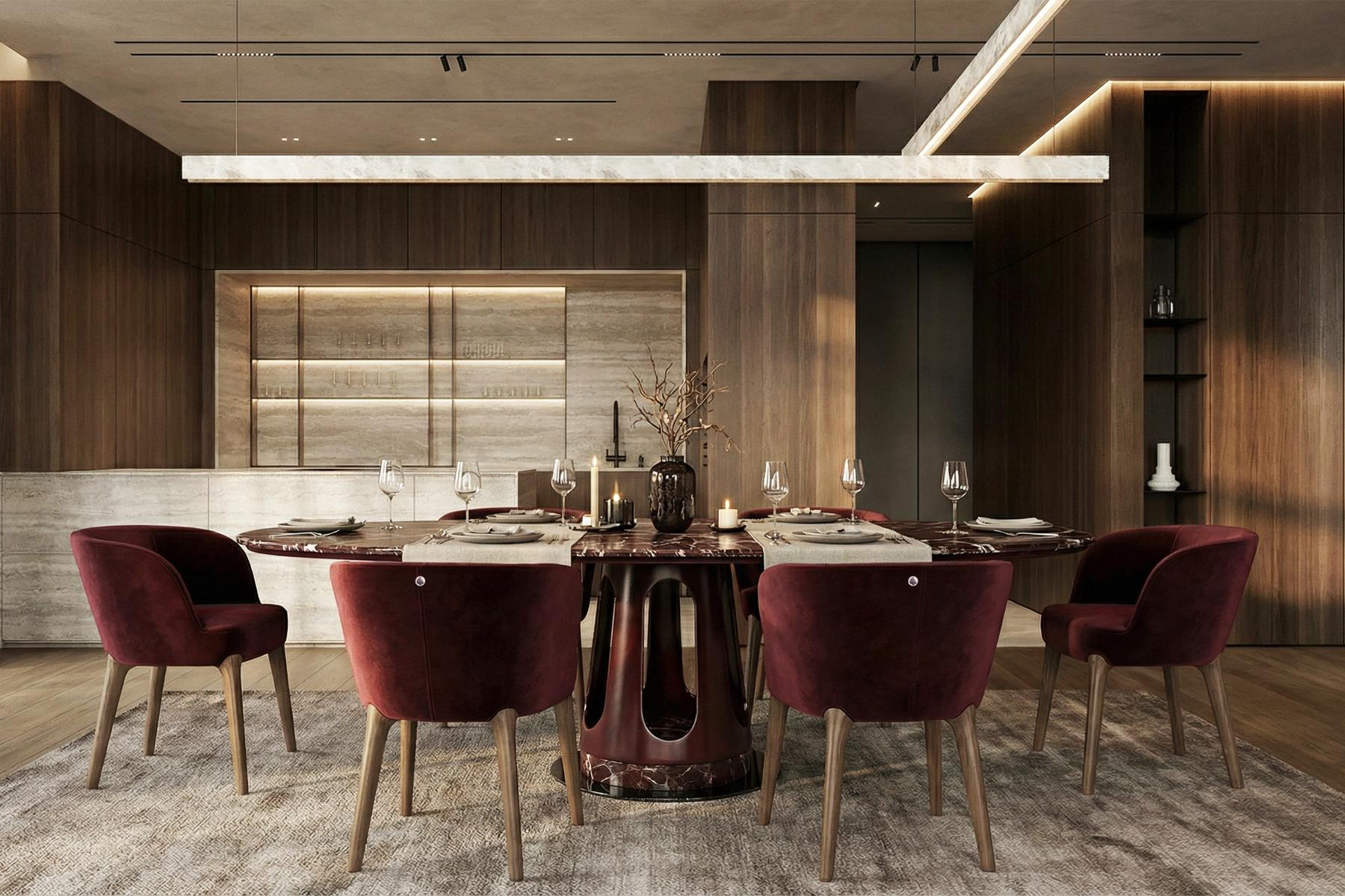 Tavolo da Pranzo Ovale Aura in Marmo