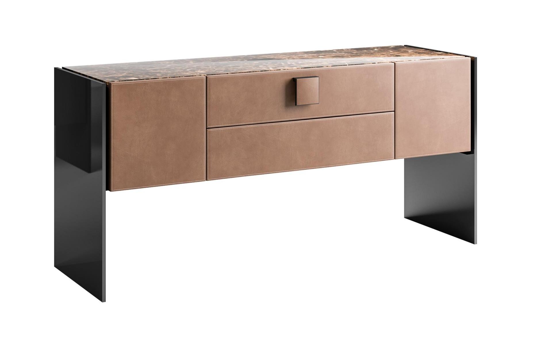 Credenza Top Marmo Ante Pelle