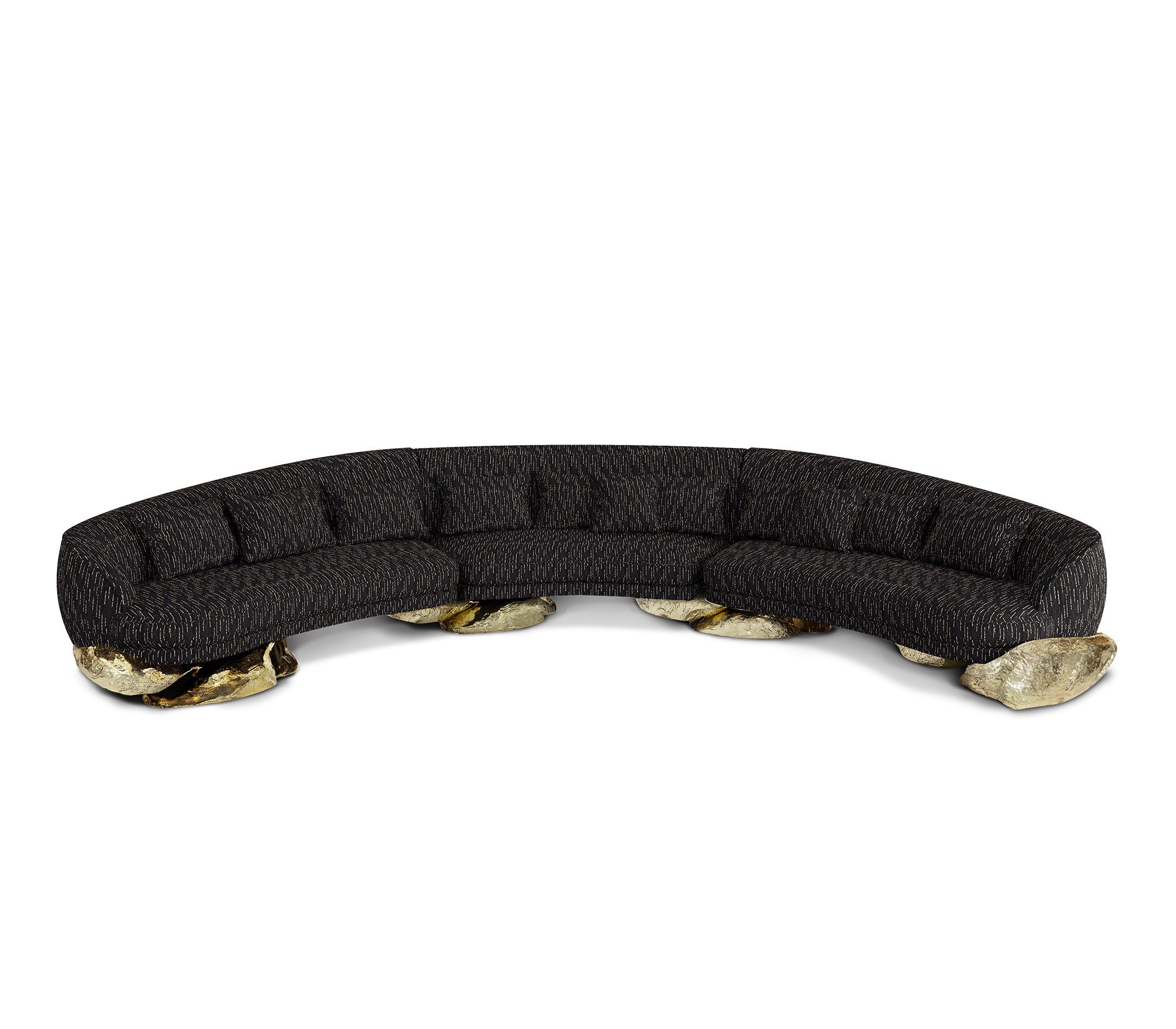 Divano Curvo Nero Angora