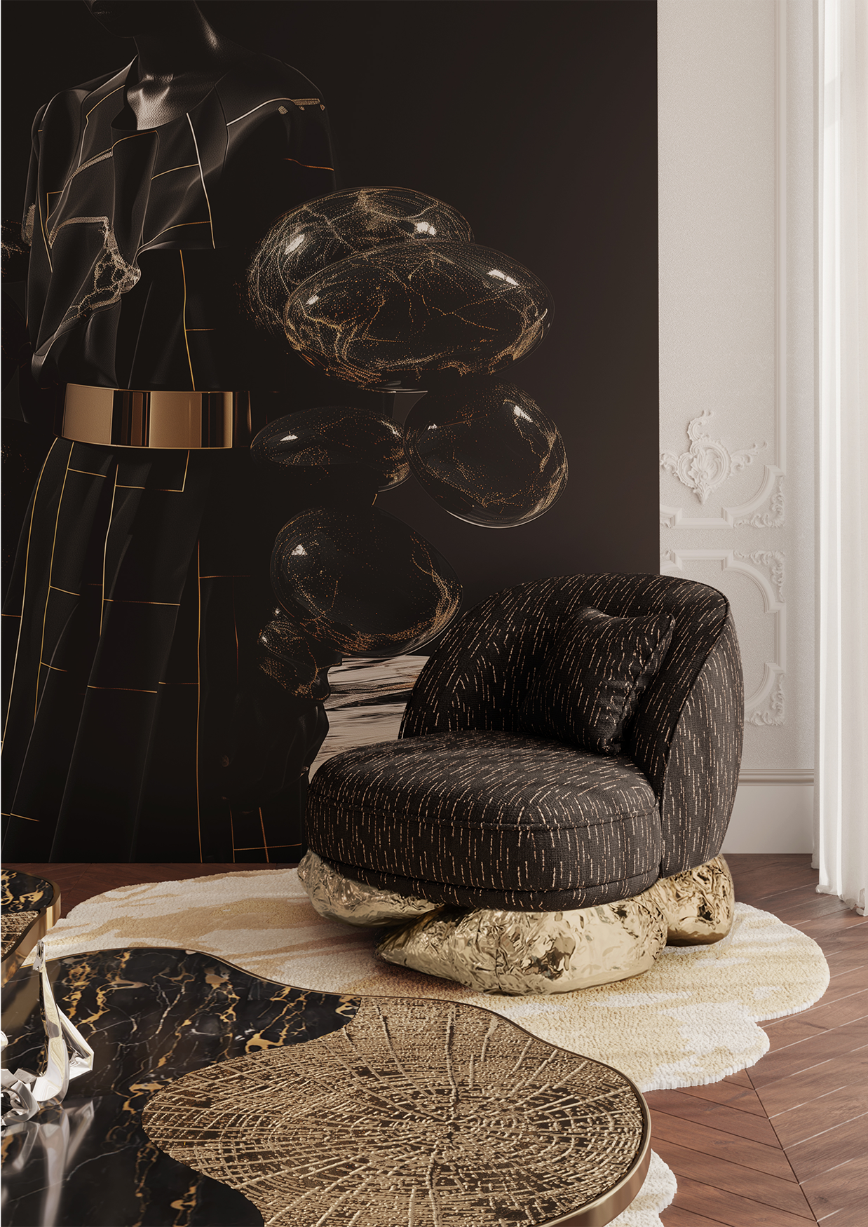 Poltrona Angora Nera