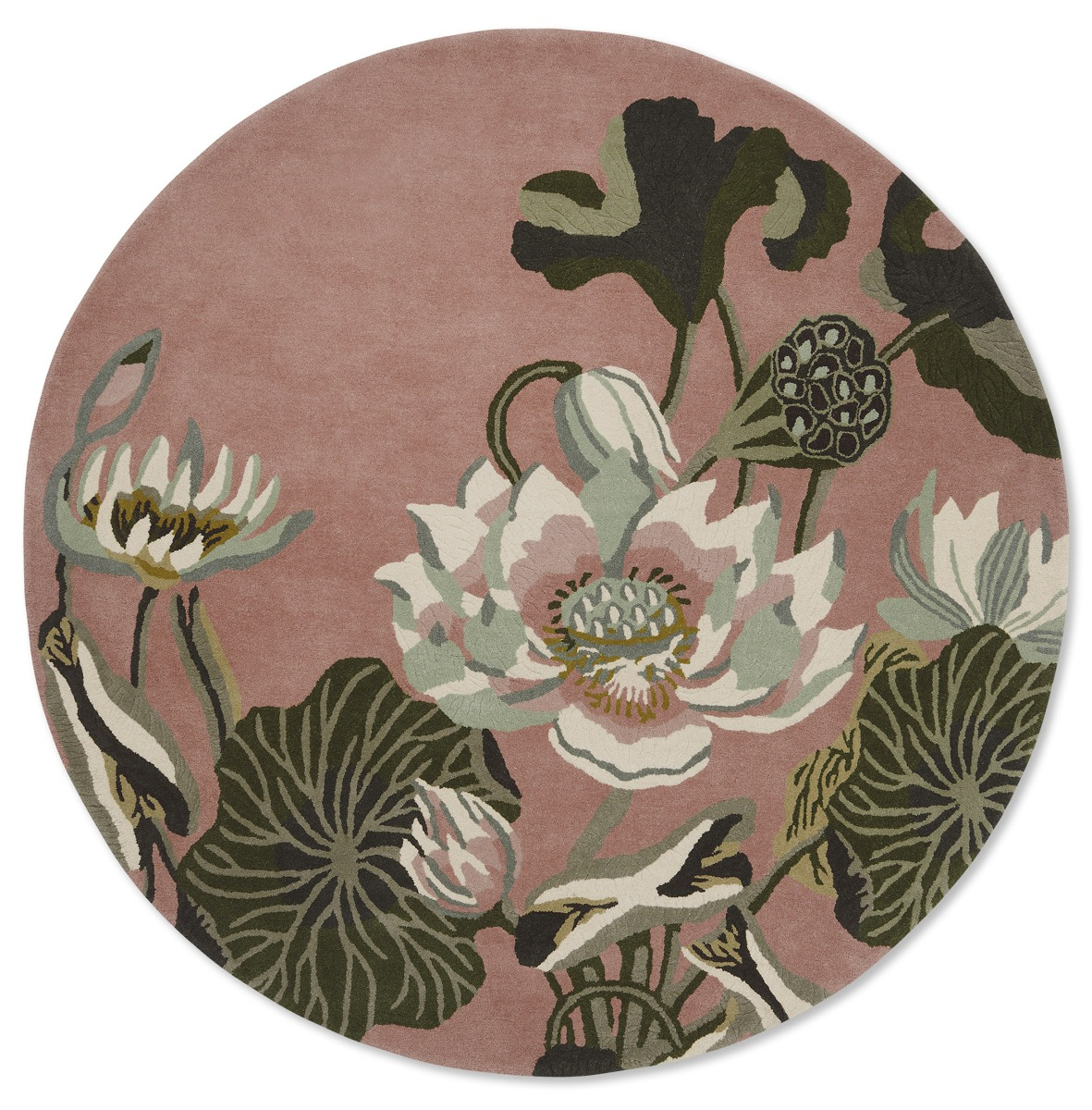 Tappeto Rotondo Waterlily Dusty Rose